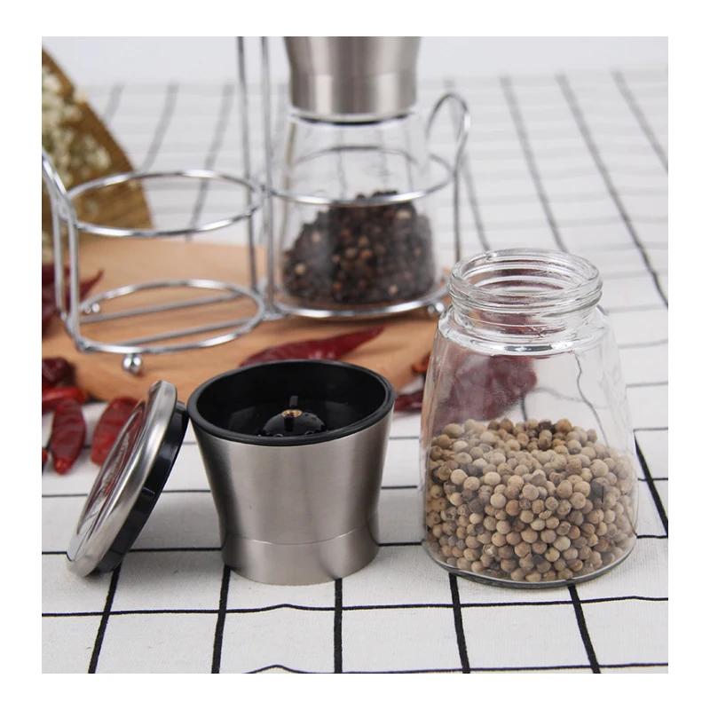 RSCHEF The transparent glass pepper mill supplies kitchen supplies stainless steel seasoning bottles with shelves