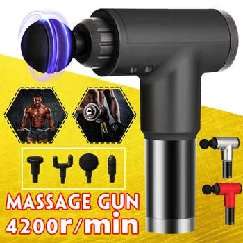 

4200r/min Professional Electric Massage Guns Head Body Muscle Deep Tissue Therapy Vibration Massager Lcd Muscle Deep Relaxation