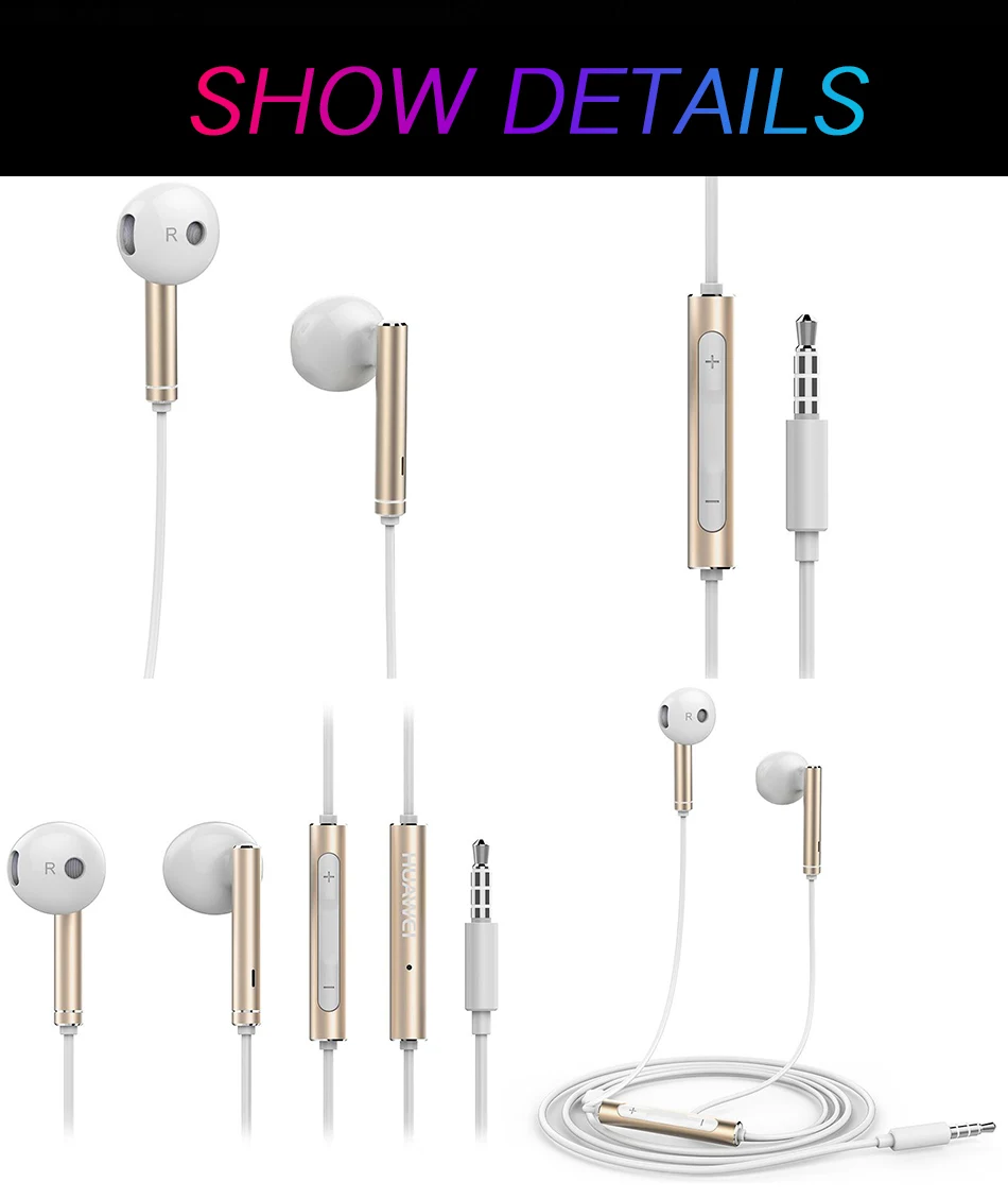 详情8Original Huawei P10 Plus Honor AM116 Earphone Metal With Mic Volume Control For HUAWEI P7 P8 P9 Lite Honor 5X 6X Mate 7 8 9