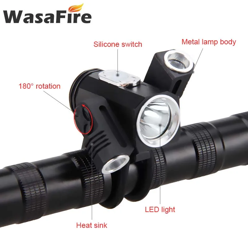 WasaFire 10000лм 3xT6 светодиодный велосипедный светильник 4,2 в отрегулируйте угол передних велосипедных огней Водонепроницаемый фонарь для горного велосипеда велосипедный головной светильник