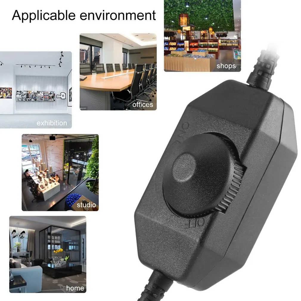 

Black Manual Dimmer Brightness to DC Adapters for LED Single Color Light Strip Newest Hot Search