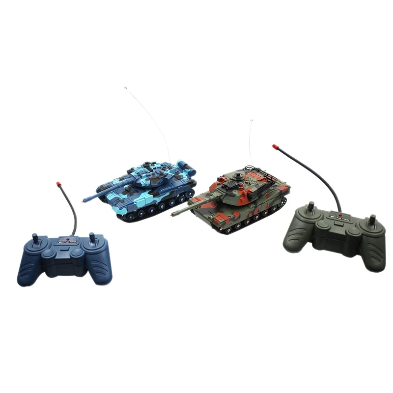 

2PCS Small Children's Toy Car Double Battle Tank Car Remote Control Car Anti-Fall Collision Children's Educational Toy Rc Car