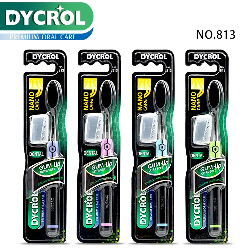 4pcs D-813 mix DYCROL Силиконовая зубная щетка для взрослых, нано мягкая щетка для ухода за полостью рта, нано-антибактериальная зубная щетка, инструмент для чистки здоровья полости рта - Цвет: 4pcs D-813 mix