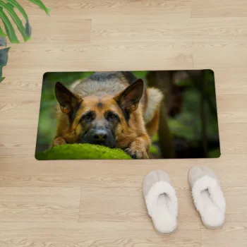 

German Shepherd Wolf Dog Protective Floor Mat PVC Entrance Door Mat Non-slip Kitchen Carpet Modern Home Customized Doormat