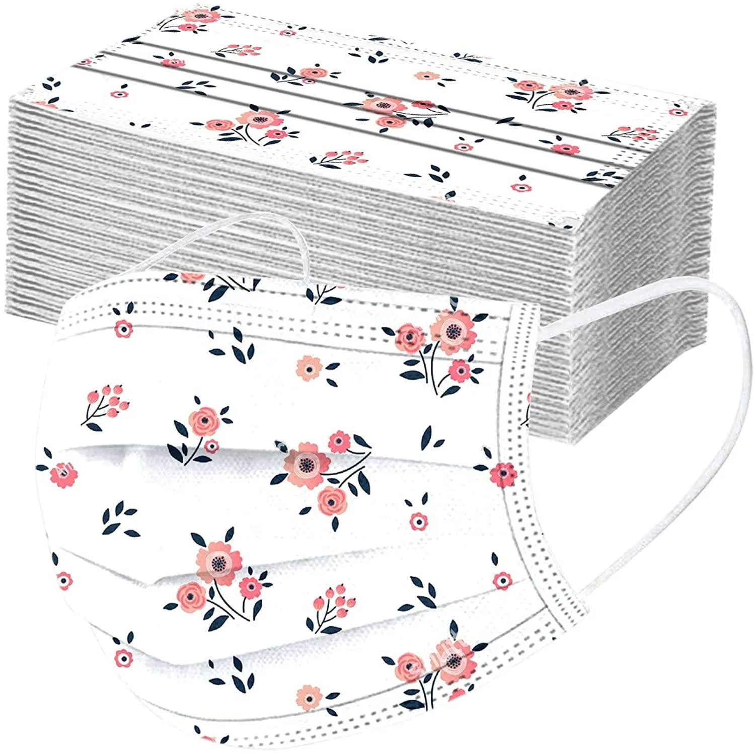 10/50pc Adult Floral Printed Masks Mouth-muffle Disposable Flower Pattern Face Mask 3 Layer Ply Meltblown Cloth Filter Facemask | Красота и
