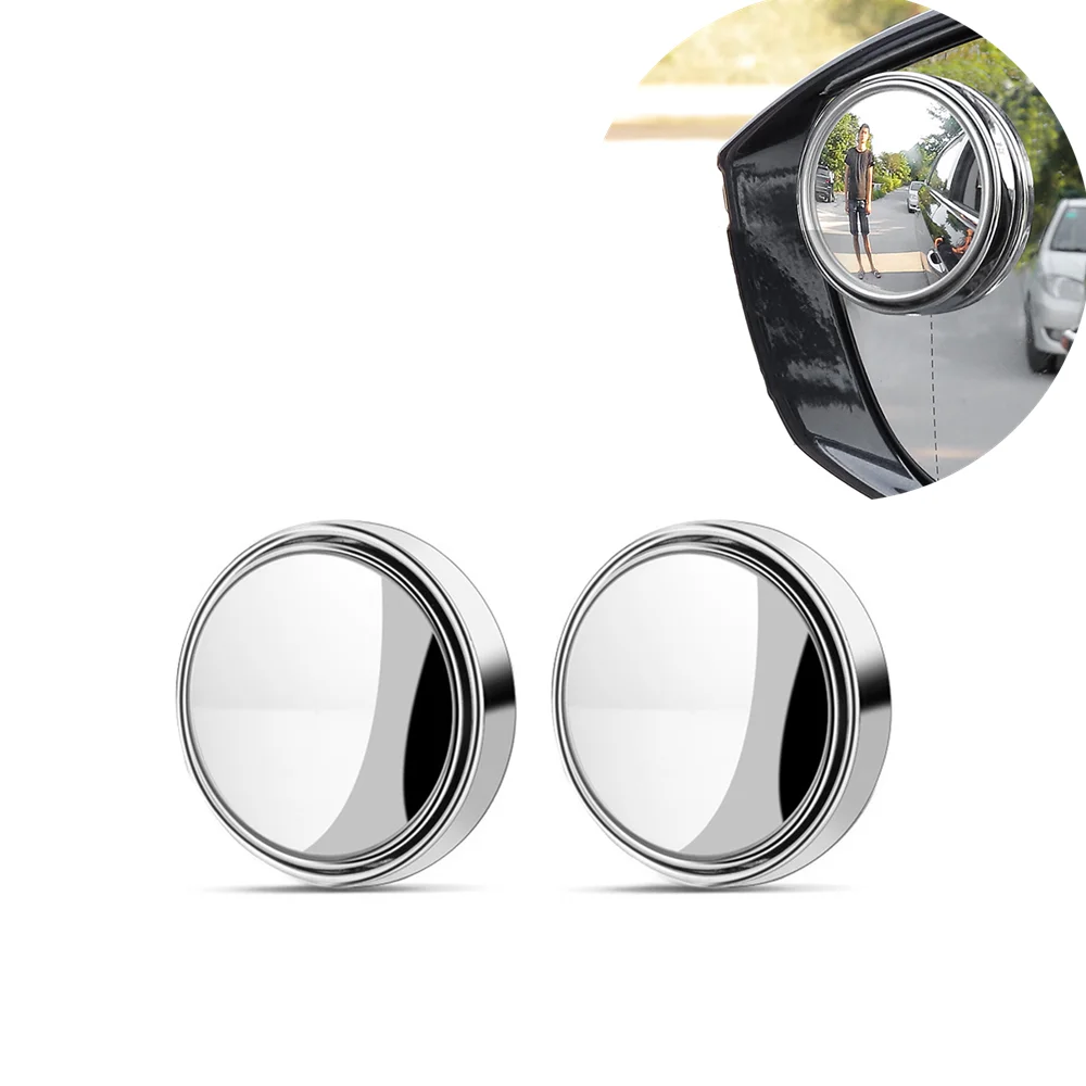 HD Glass Car Blind Spot Mirror Auto Motorcycle 360&deg; Adjustable Wide Angle Rearview Mirrors Extra Round 2Pcs Blind Spot Mirror Motorcycle Mirror Motorcycle Mirrors