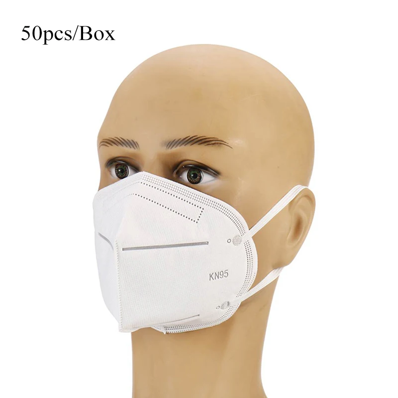 

In Stock 50pcs/box Disposable N95 Face Masks Collapsible For Daily Protection