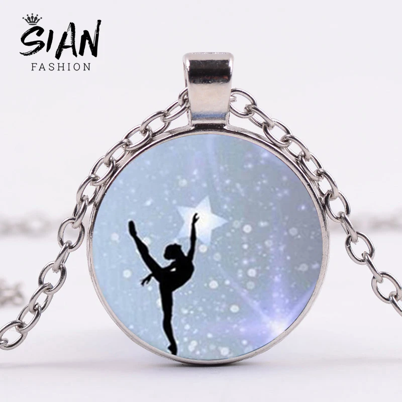 Танцевальная подвеска с надписью гимнастика SIAN колье для женщин I Love Dance Quote Art Picture