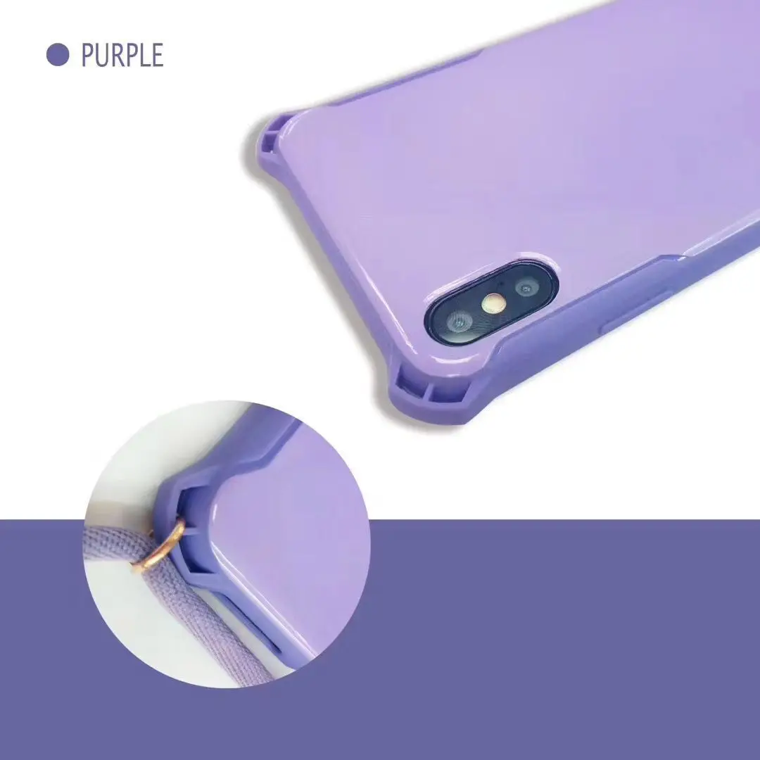 Для iPhone 11 Pro Max 6 7 8 Plus X XR XS Max красочные TPU чехол сo шнуром ремень веревка через шнур Регулируемый Чехол
