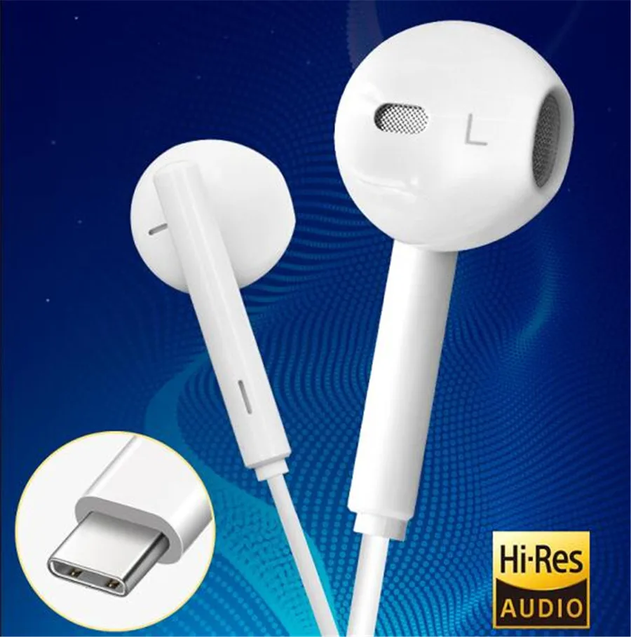Оригинальные наушники Huawei Honor USB Type C с микрофоном вкладыши для смартфонов Mate 10 / Pro