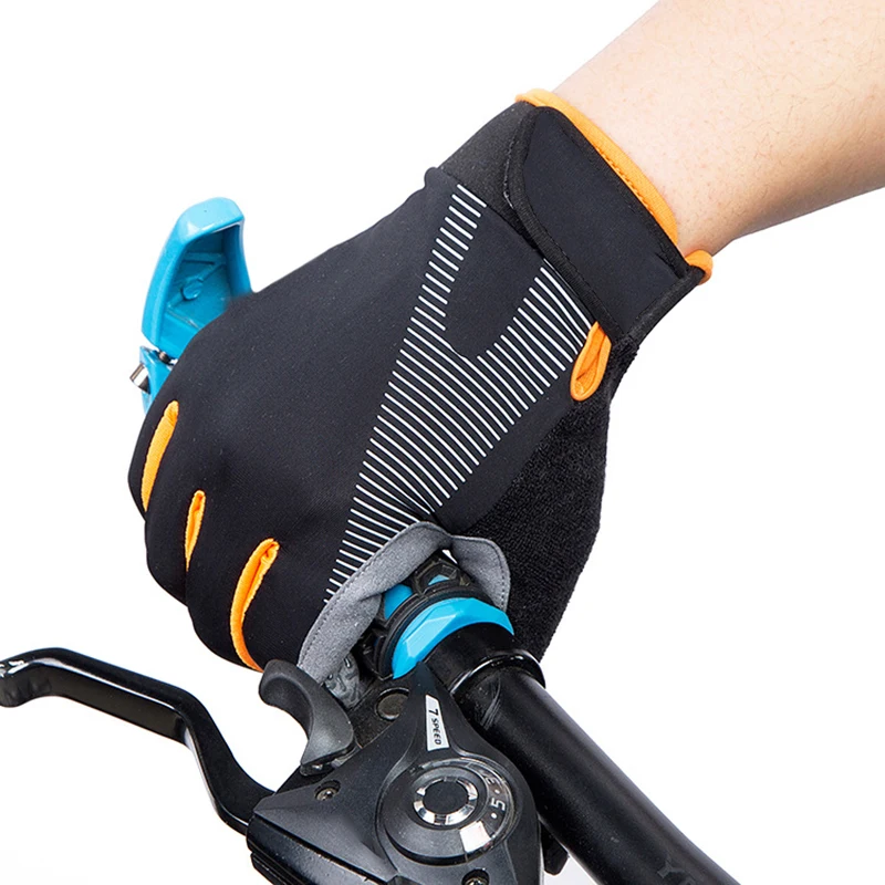 Orange Высокоэластичные перчатки для велоспорта на открытом воздухе дышащие перчатки для верховой езды с противоскользящим экраном сенсорные рабочие перчатки унисекс - Цвет: Orange