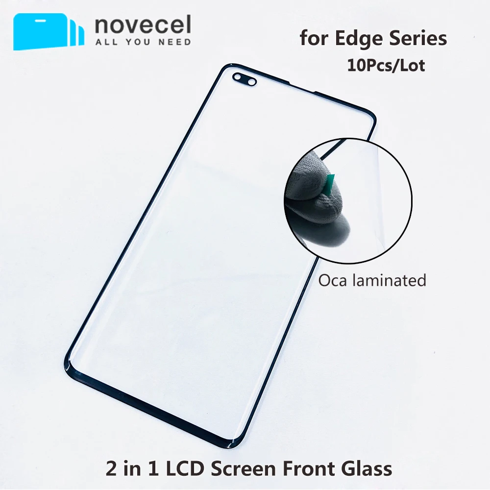 10pcs High Quality Front Outer Screen Glass with OCA for Samsung S8 S9 Note 8 9 10 S10+ S20Ultra Cracked Glass Replacement
