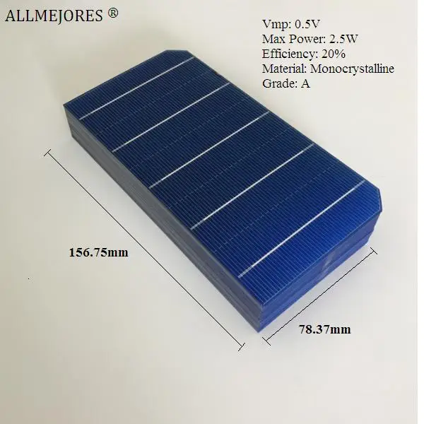 Solares de Alta Qualidade para Faça Solar de 125 Célula Monocristalino Células Você Mesmo 12v 24v Mono Painel Watts Frete Grátis 50pcs pv