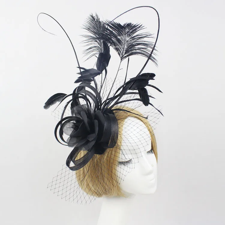 

Boutique-Style Western Style Ball Hair Accessories Performance Banquet Photo Shoot Boutique Bride Veil Bowler Hat Headdress