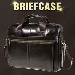 Мужской портфель, мужской деловой портфель, винтажный портфель из натуральной кожи для ноутбука, сумка-мессенджер из воловьей кожи