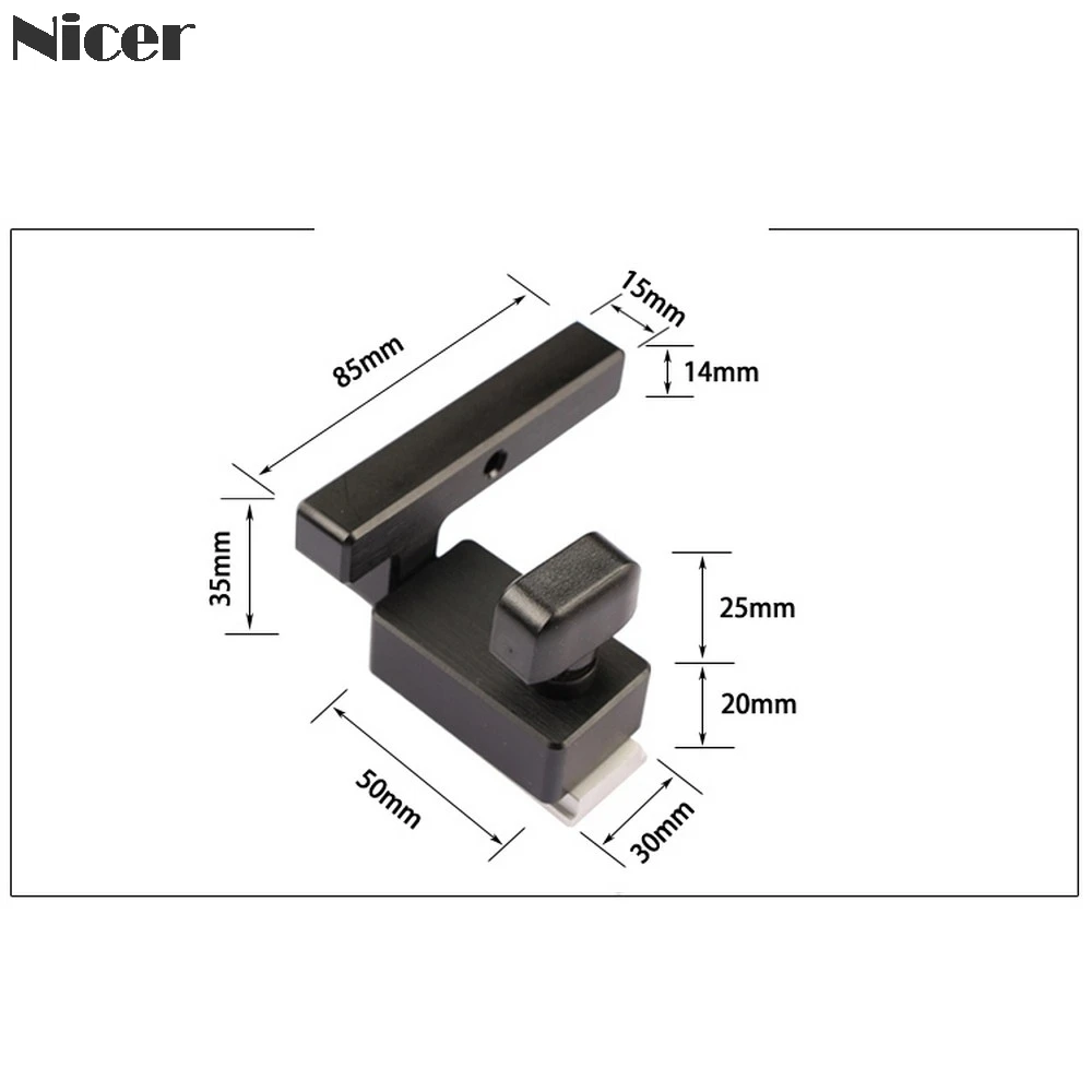 30 Тип Торцовочная дорожка стоп из алюминиевого сплава Т-образная дорожка стоп Т-образная Торцовочная дорожка лимитер Деревообрабатывающие инструменты DIY - Цвет: Square Handle