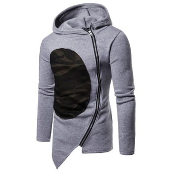 

Panelled Mens Designer Hoodies Zipper Camouflage Irregular Teenagers Sweatshirt