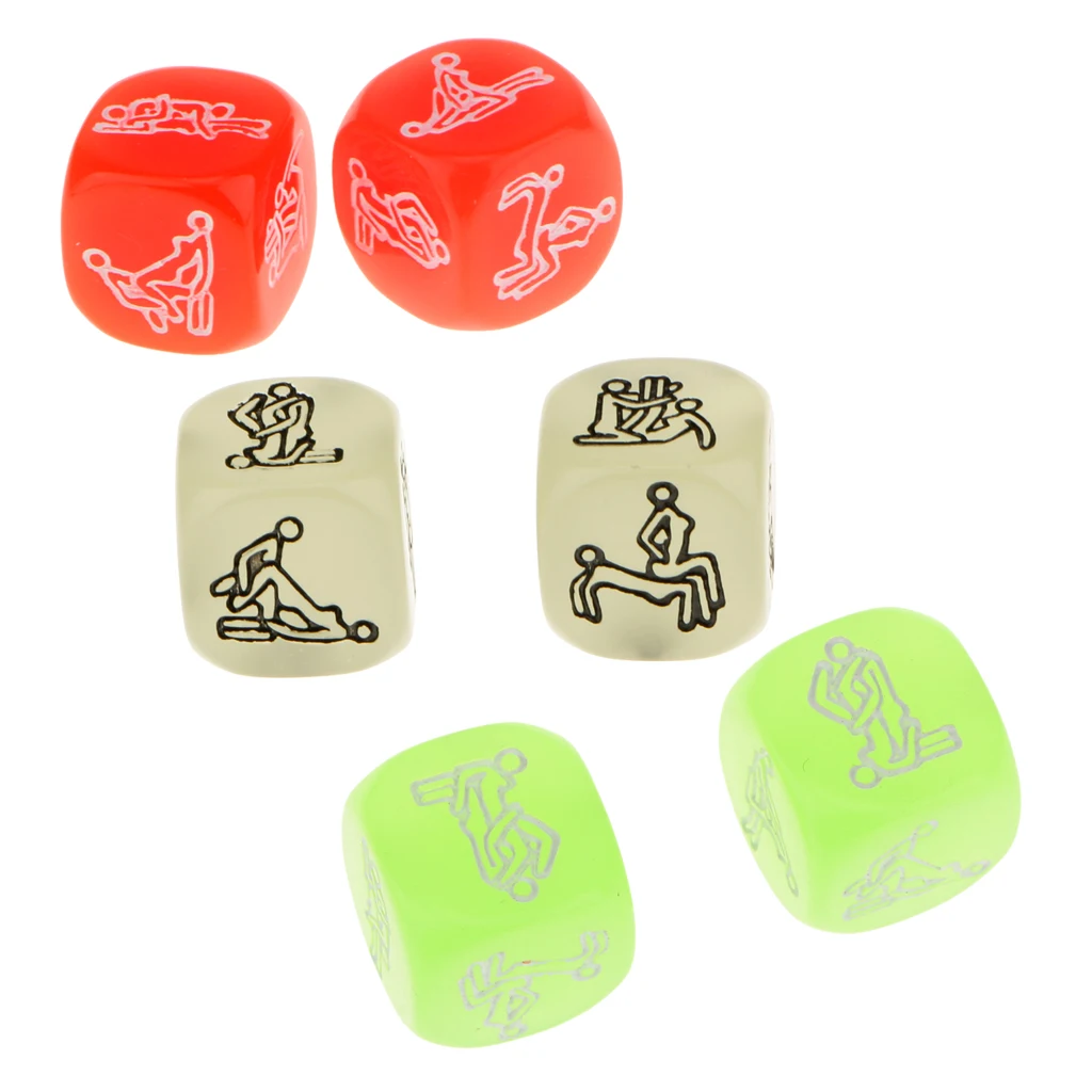 Adult Sex Glow Dice Game Love Gambling Romance Erotic Craps Toy Green Color