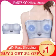 Electric Breast Enlargement Massager Bra Vibration Heating Stimulator 