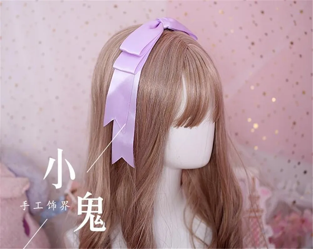 Bow Ribbon Hairpin Handmade Hair Accessories Lolita Cosplay Femal Sweet Headwear B551 anime hair accessories,game cosplay props