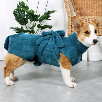 

Pet Dog Bathrobe Thick Super Absorbent Towel Small/Large Dog Shower Drying Bathrobe Adjustable Wearable Towel #