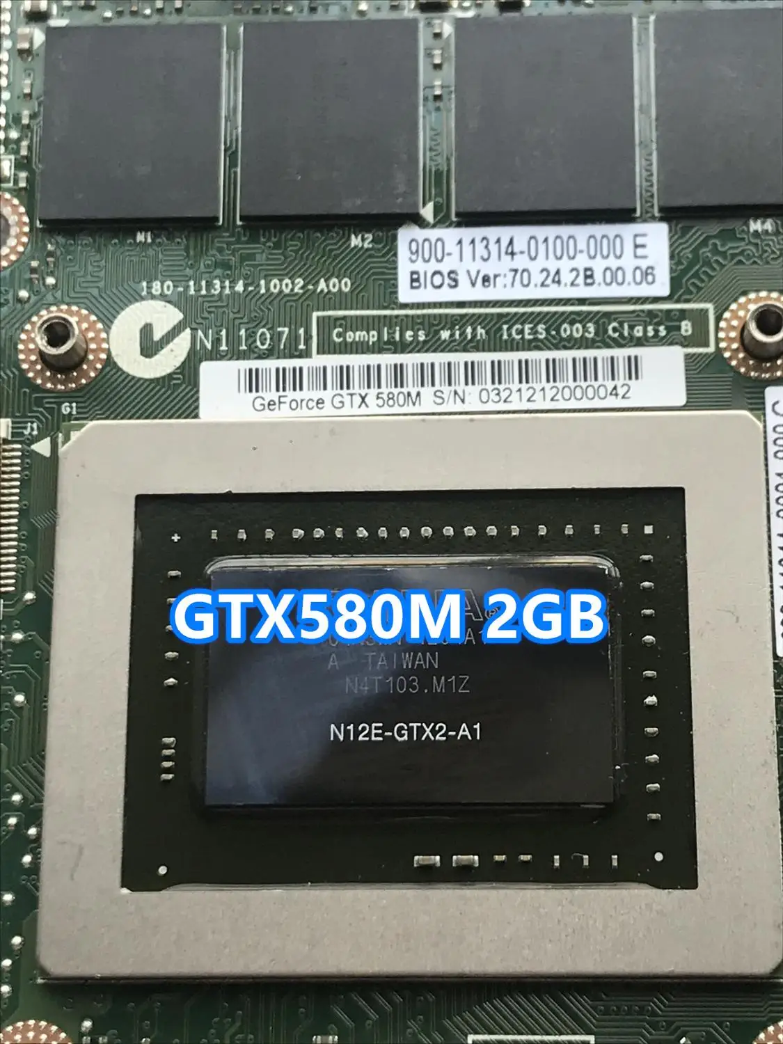 Видеокарта GeForce GTX580M GTX 580M Vga для ноутбука Dell Alienware M15X M17x R2 R3 R4
