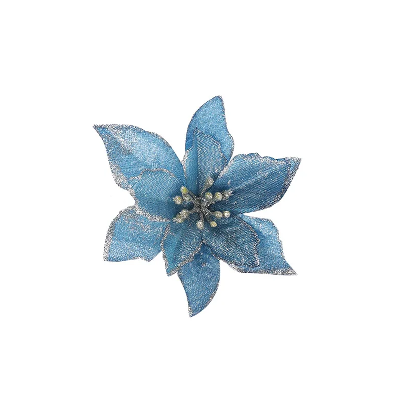 5 шт. рождественские украшения 13 см искусственные цветы блестки Poinsettia поддельные цветы для дома свадьбы Рождественская елка Декоративный цветок головы