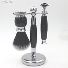 VIGSHAVING смола/металлическая ручка синтетических волос щетка для бритья роскошная мужская Безопасная бритва Набор для бритья/наборы