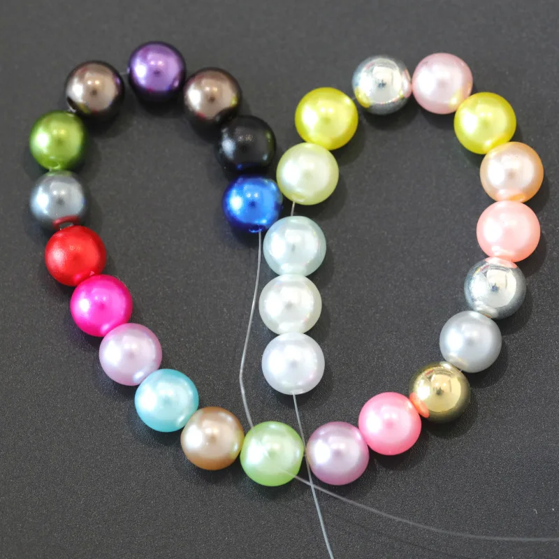 50-400Pcs/bag With Hole ABS Imitation Pearl Bead 4/6/8/10/12MM Round Plastic Acrylic Spacer Bead for DIY Jewelry Making Findings