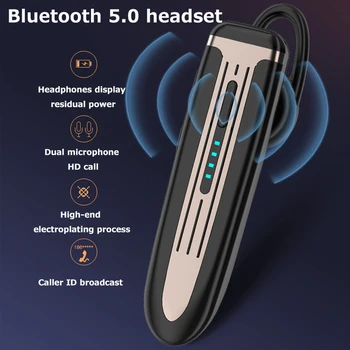 

Bluetooth 5.0 Earphones Wireless Headphones Handsfree Noise Canceling Headset with Mic Waterproof Earpiece