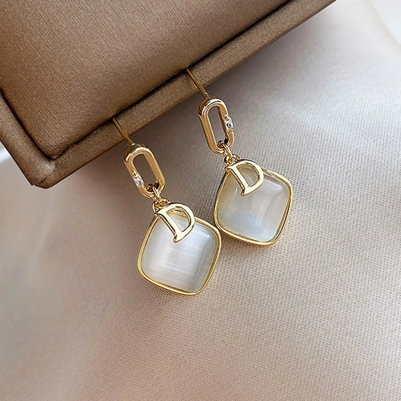 Fashion Jewelry Luxury Stud Earrings D Letter Geometric Design Gold Earrings Statement Earrings For Women Stud Earrings Aliexpress