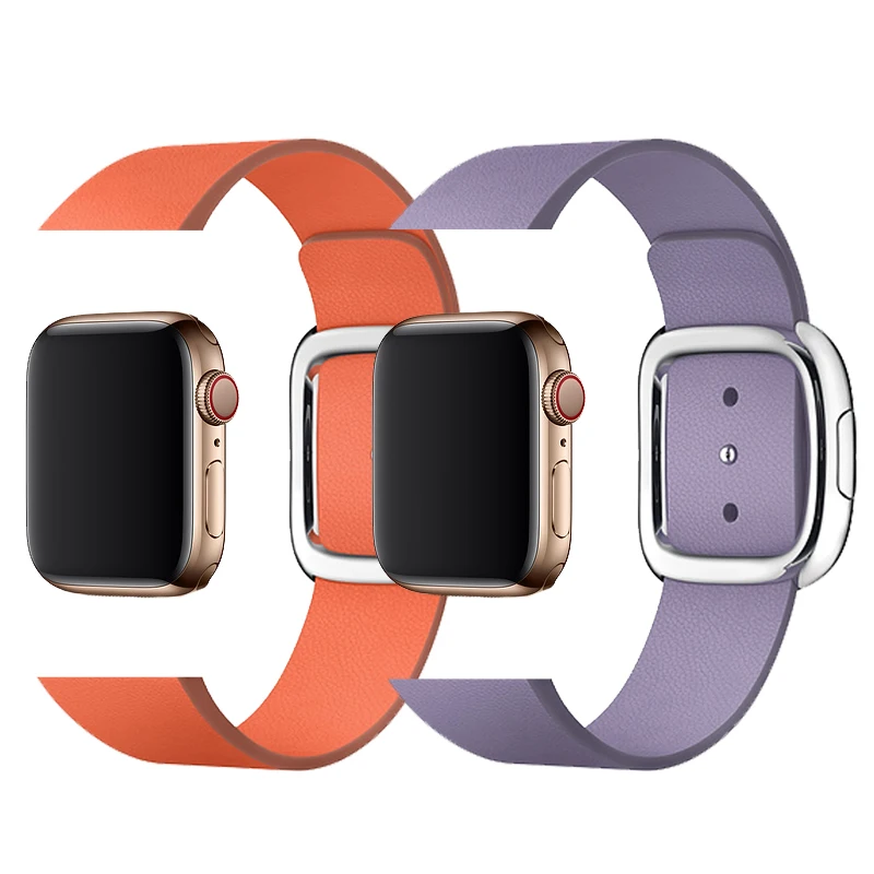 Современный ремешок с пряжкой для apple watch 38 мм 40 мм 42 мм 44 мм браслет из натуральной кожи Плетеный ремешок для iwatch 5/4/3/2/1