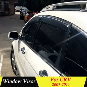 

For Honda CRV 2007-2011 Plastic Black Window Visor Vent Shades Sun Rain Deflector Guard Auto Accessories 4PCS/SET