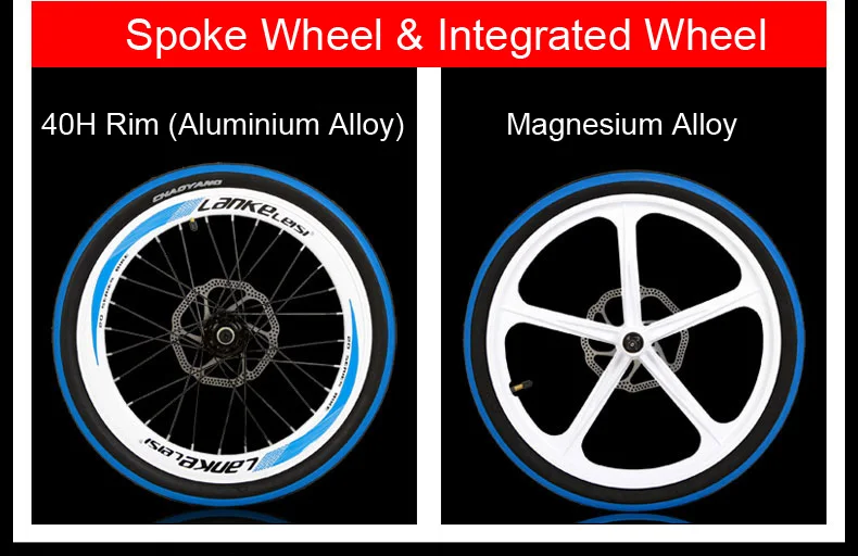 Sale QF600G 20 Inches Folding Bicycle, 7 Speeds Folding Bike, Aluminium Alloy Frame, BMX, Both Disc Brakes 7