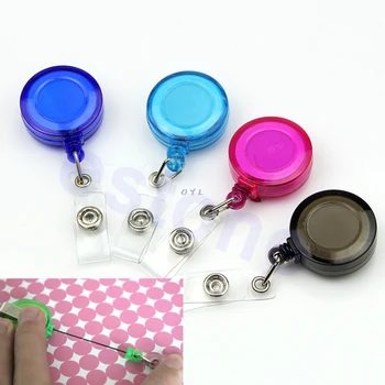 

1PC Retractable Ski Pass ID Card Badge Holder Key Chain Reels Keyring With Clip