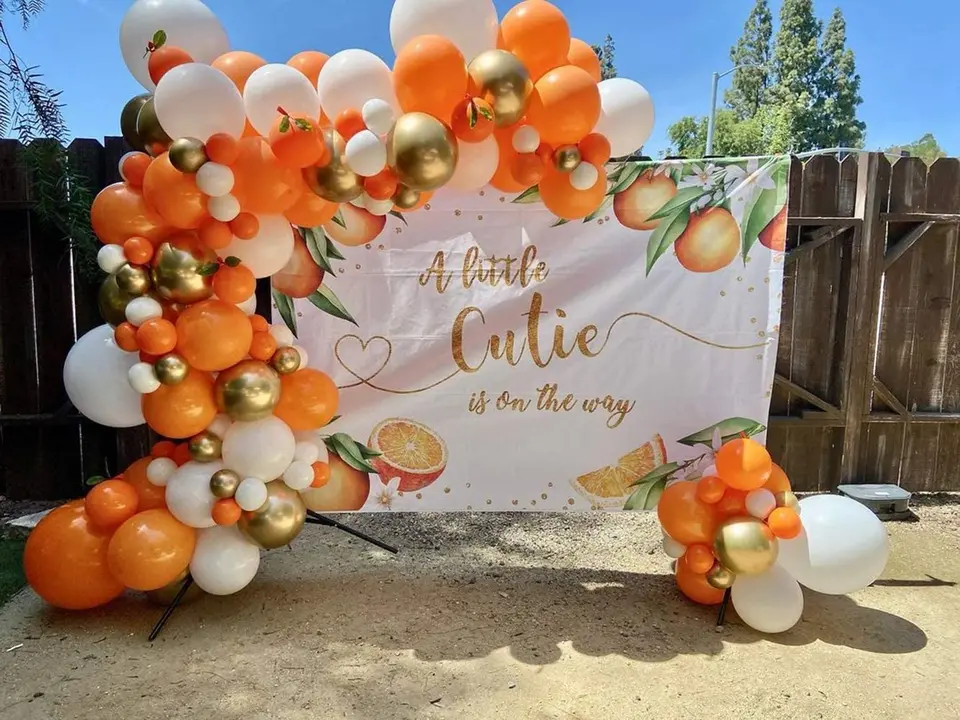 Kit Arco Di Palloncini 141 Pezzi Rosa, Arancione E Oro | Ghirlanda Per Compleanni, Matrimoni E Feste - 3