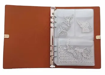 Scrapbooking Cutting Dies Organizer Stencil Stamps Collection Album Storage Book PU Leather Cover PVC Inner Sheets and Pocket