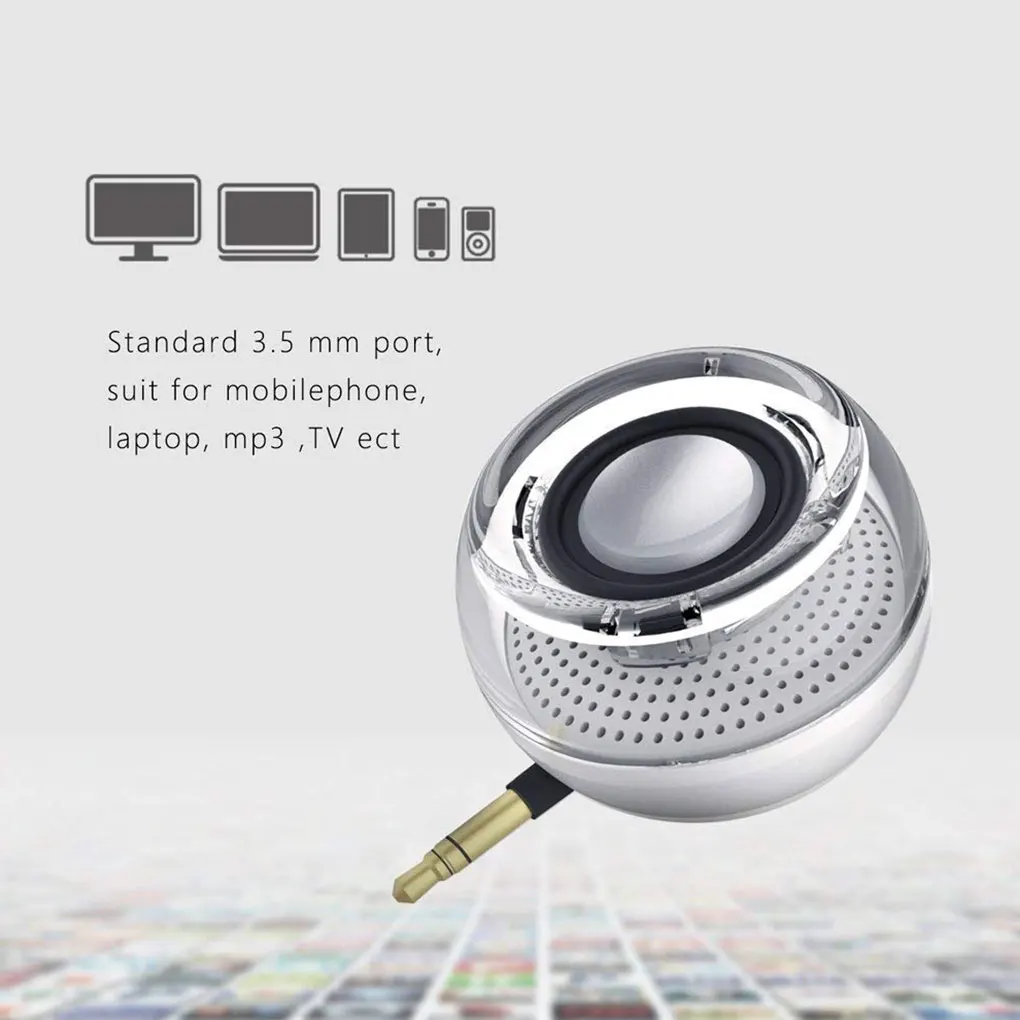 Mini Alto-falante Portátil sem Fio com ou mm Aux Tomada de Áudio Cristal Hi-fi 3d para Smartphone e Tablet - Image 2