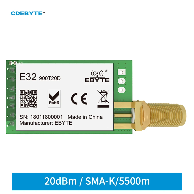 Wireless Transceiver Module Ebyte E32-900T20D V8 LoRa 868MHz 915MHz IoT 20dBm 100mW UART Transmitter and Receiver wireless module