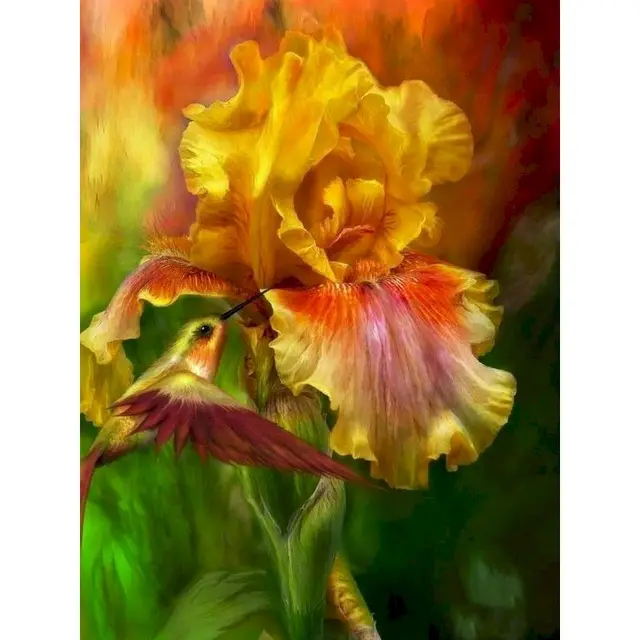 GATYZTORY DIY Painting By Numbers red Flowers Oil Painting Abstract Canvas Drawing Wall Decor HandPainted Kits 998413