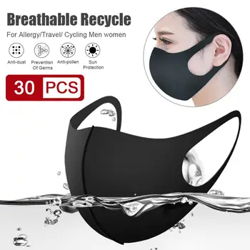 

30pcs Breathable Recycle Masks Anti-dust Washable Reusable Unisex Mouth Muffle Adult Kids Health Anti-Dust Cold Prevention Mask