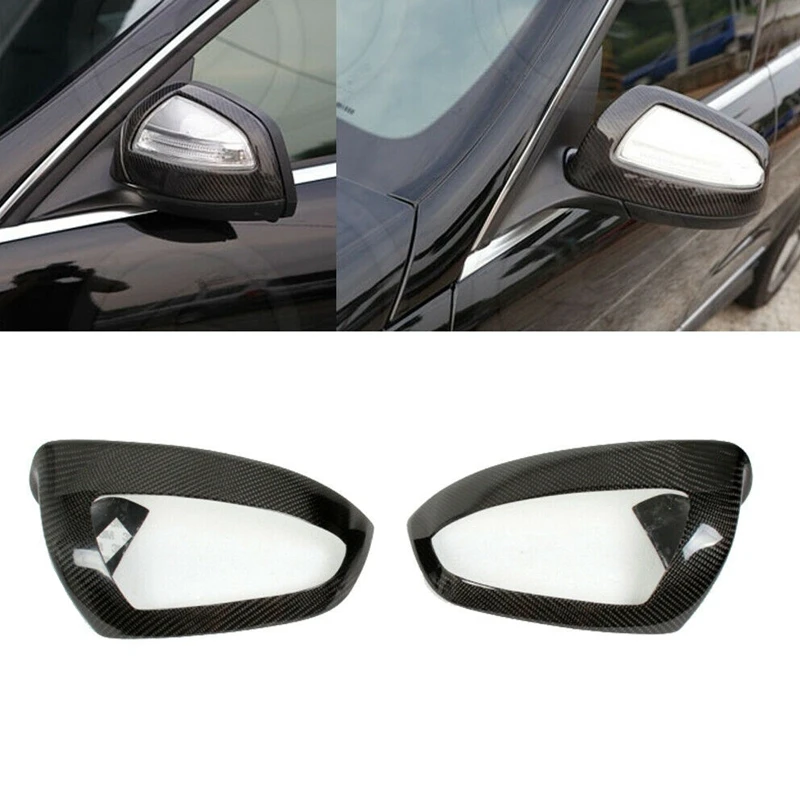 for Mercedes Benz W204 C Class C63 C230 C300 2006-2009 Carbon Fiber Side Rear View Mirror Cover Trim Car Accessories