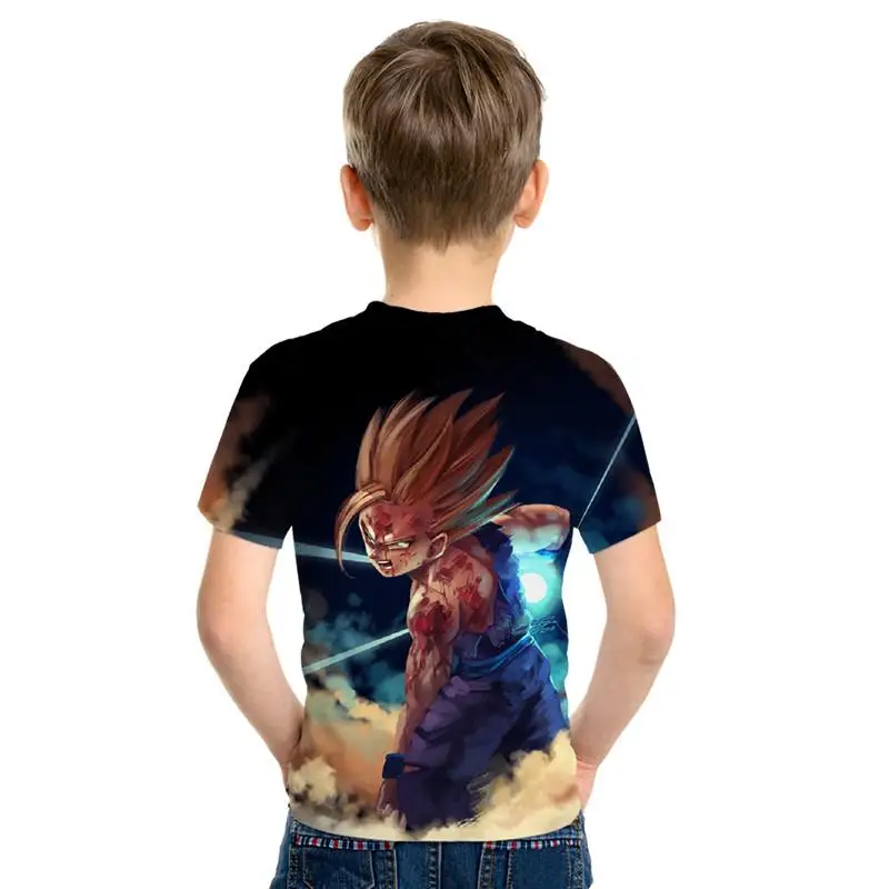 Детская футболка с изображением дракона и шарика Z goku Saiyan, Детская футболка с 3D-принтом, Детская футболка, модная футболка для мужчин и девочек