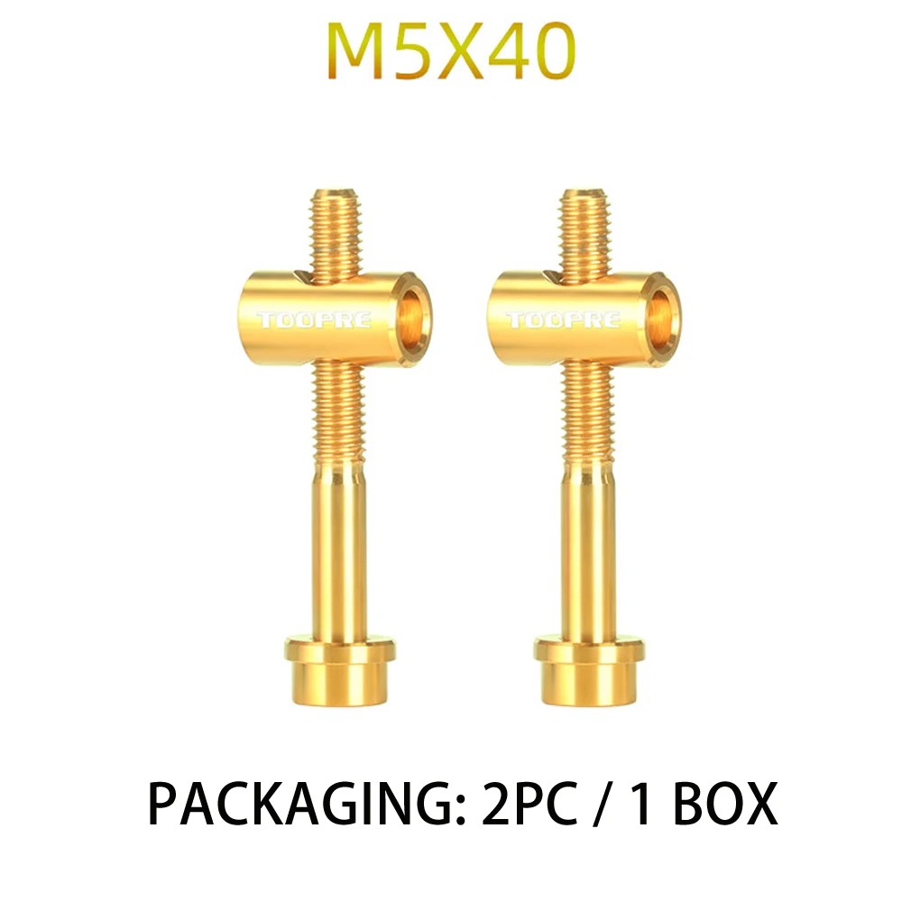 M5 40 Gold MOTSUV велосипед 2 шт M5x30/40 мм болты для подседельного штыря из титанового сплава Thomson крепежный болт Ti велосипедный светильник - Цвет: M5 40 Gold