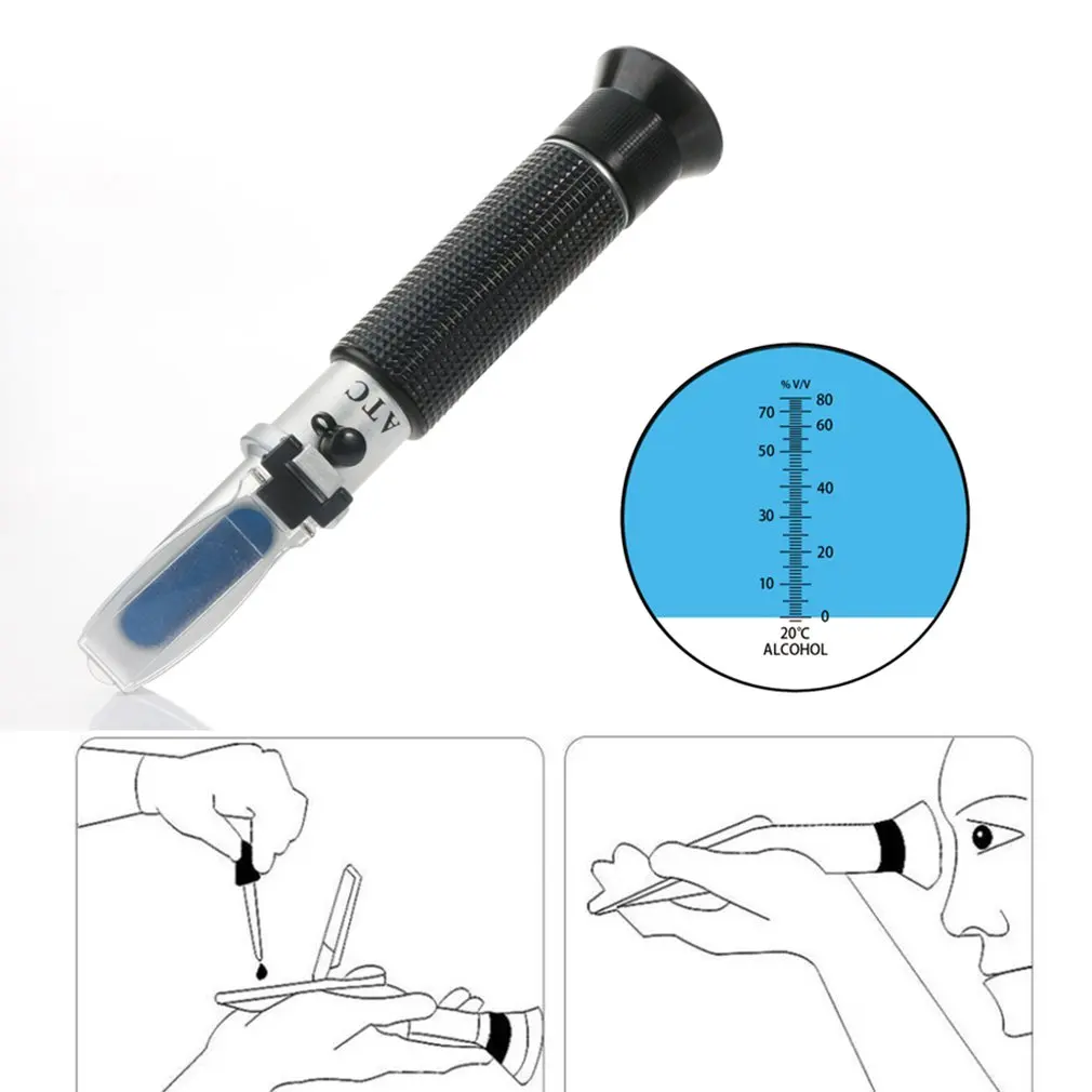 

Refractometer Alcoholometer Meter Handheld Alcohol Meter Alcohol Concentration Measurement Tool Wine Tester