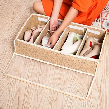 

Home Storage Shoe Dust Proof Box Non-woven Fabrics Home Long Boots Storage Box Foldable Thick Transparent Window Storage Box