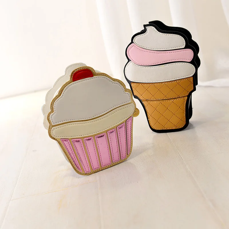 

New Style Trend Pu Contrast Color Joint Cake Ice Cream Bag Harajuku Casual Shoulder Oblique Bag WOMEN'S Bag