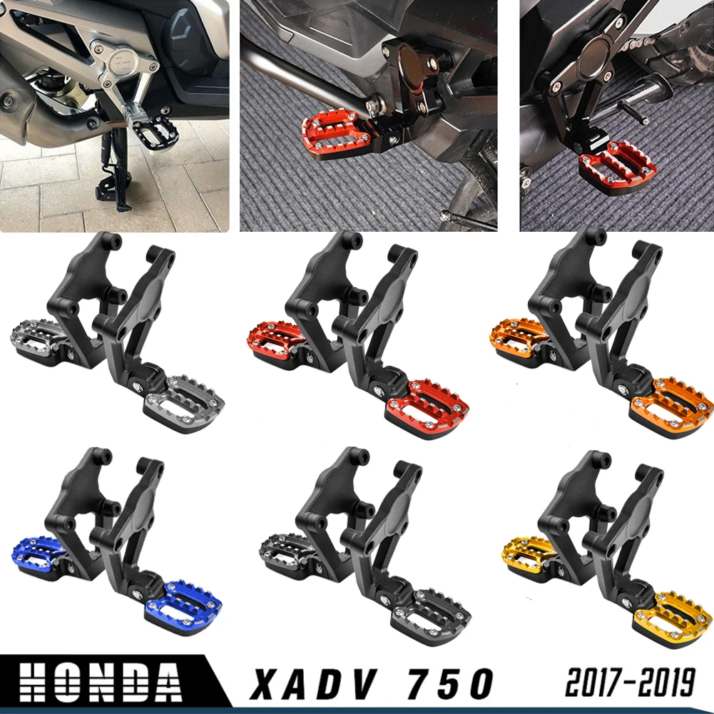 

Motorcycle Accessories Aluminum XADV750 Folding Rear FootPegs Foot Pegs Footrests Pedals Passenger for 2017-2019 X ADV XADV 750