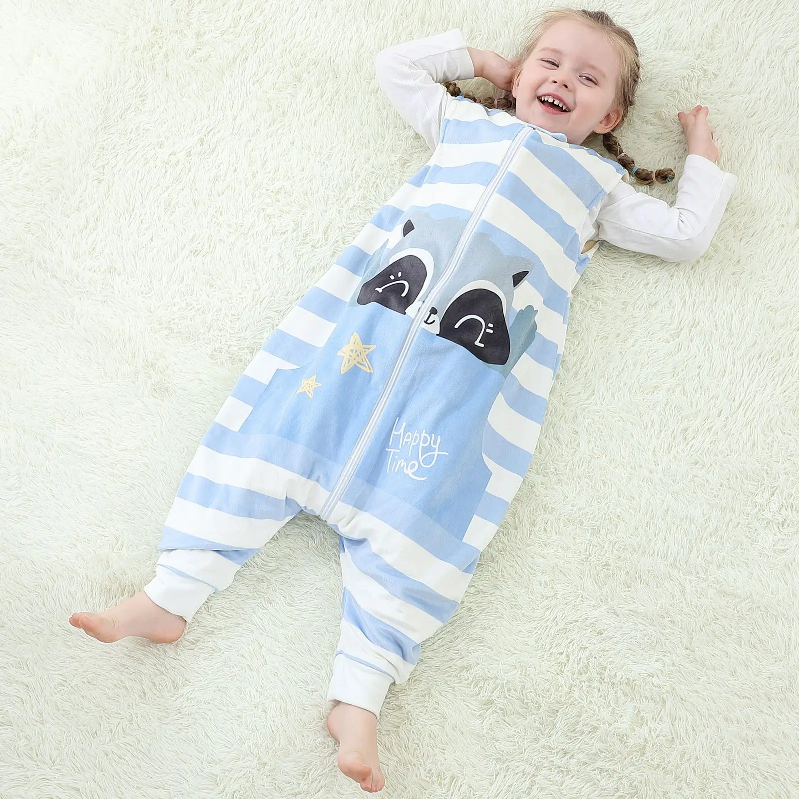 Sleeping Bag Jumpsuits New Children Cartoon Clothes Spring Autumn Flannel Sleepwear Baby Girl Pajamas Boys Sleep Bag 1-6Y