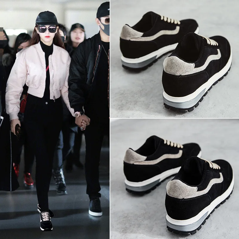 

2018 New Style Online Celebrity Shoe plus Velvet Athletic Shoes Women's Winter Versatile Elevator Warm Cotton-padded Shoes Korea